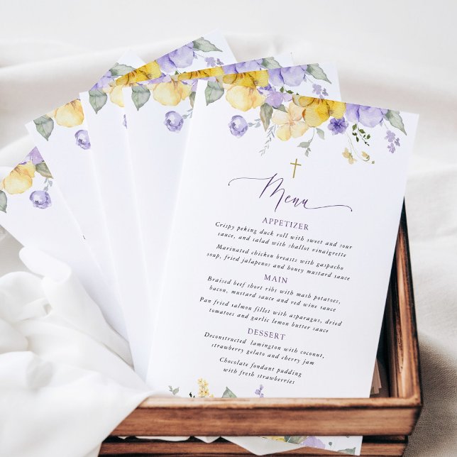 Purple Flowers, Yellow Flowers, Baptism Menu (Criador carregado)