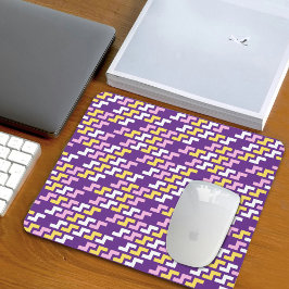 Purple Geometric Pattern Mouse Pad