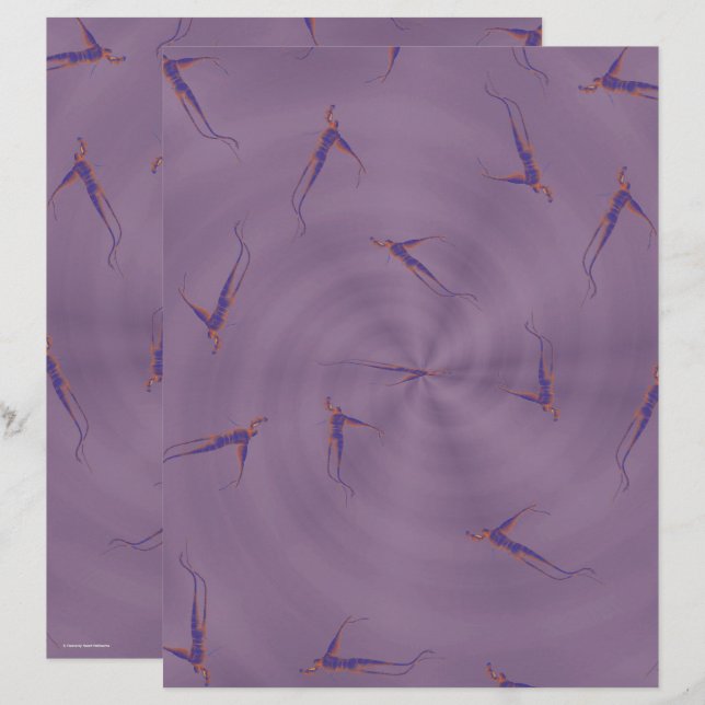 Purple Ginseng Man Scrapbook Paper 2-Sided Page (Frente/Verso)