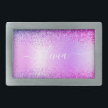 Purple Glitter Metal Monograma Nome Moderno<br><div class="desc">Folha Roxa Folha Metálica Brilhante Metálica Bruta Monograma Nome Belt Buckle. Isso faz a formatura perfeita, doce 16 16, 18, 21rua, 40, 50, 60, 70, 80, 90, 100 anos, casamento, chá de panela, aniversário, chá de fraldas ou presente de festa de solteira para alguém que ama luxo de vidro e...</div>