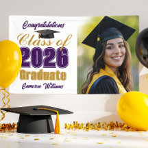 Purple Gold Class of 2026 Graduation Party Photo