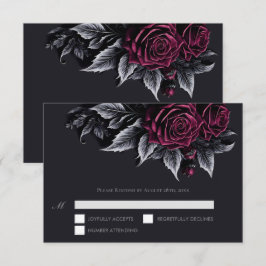 Purple Gothic Halloween Wedding RSVP Card