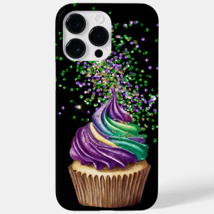 PURPLE & GREEN WATERCOLOR MARDI GRAS CUPCAKE