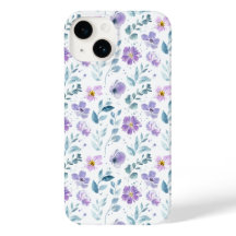 Purple Green Watercolor Wildflower