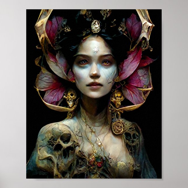 Purple Headdress Fantasy Art Poster (Frente)
