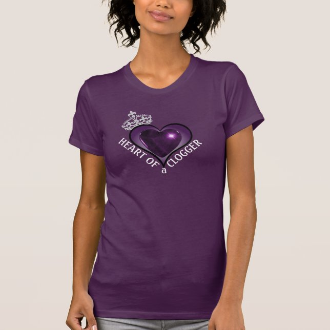 Purple Heart de um t-shirt do dançarino de Clogger (Frente)