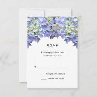 Purple Hydrangea Simple Wedding RSVP