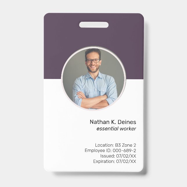 Purple ID | Empresa de Crachá de Identificação de  (Frente)