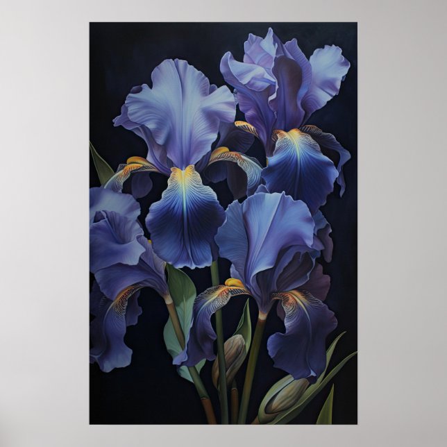 Purple Iriss Flower Art Impressão (Frente)