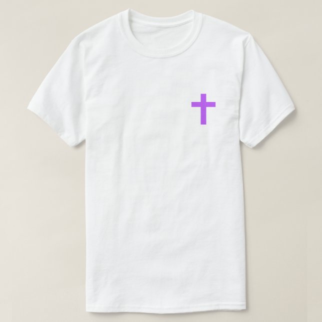 Purple Jesus ama-me T-Shirt (Frente do Design)
