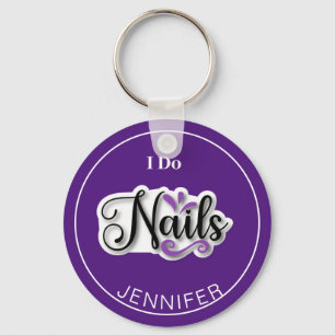 Purple Modern I Do Unhas Nail Technician Chaveiro