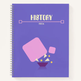 Purple Notebook with yellow geometric flowers 