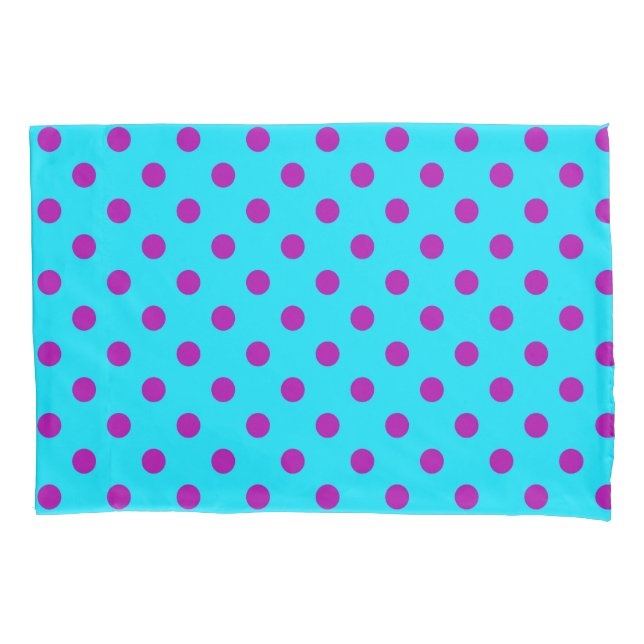 Purple On Blue Polka Dots Pattern Design (Frente)
