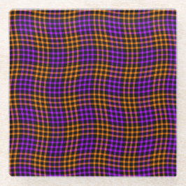 Purple Orange Plaid Checker Seamless Pattern