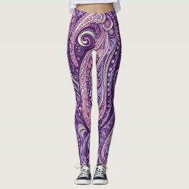 Purple paisley legging