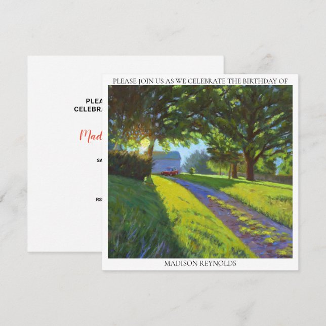 Purple Red Yellow Green Birthday Celebration Party (Frente/Verso)