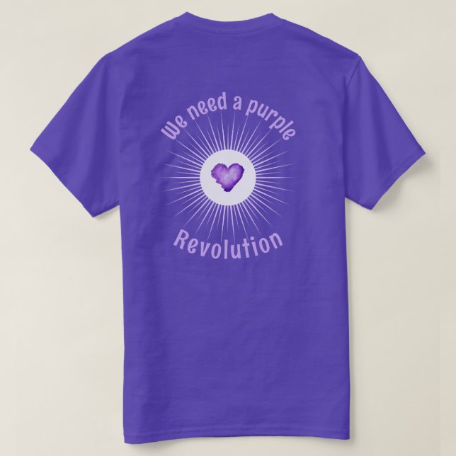 Purple Revolution Men's Basic T-Shirt (Verso do Design)