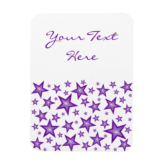 Purple Stars 'Text' íman flexível branco vertical (Vertical)