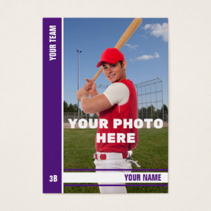 Purple Stripe Baseball Trading Card -Custom Stats