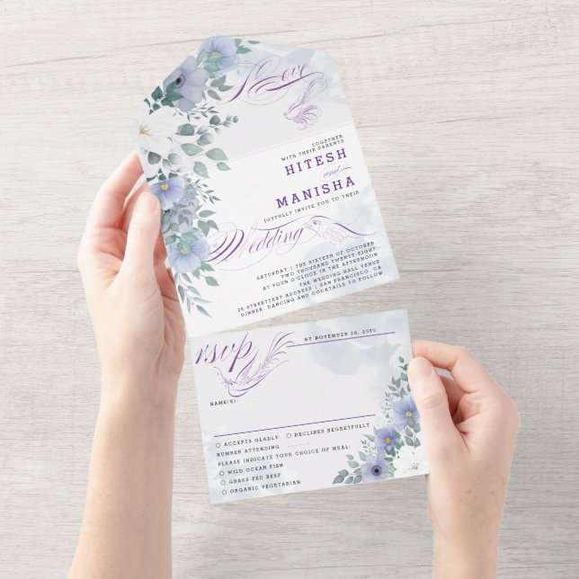 Purple Violet floral elegante (Tearaway)