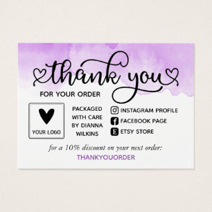 Purple Watercolor Obrigado Por Pedir Mídia Social