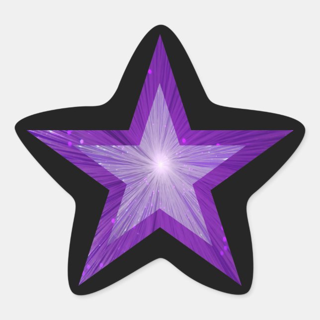 Púrpura adesivo em forma de estrela preto (Frente)