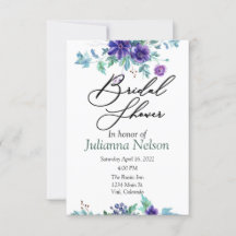 Púrpura aquarela convite floral