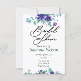 Púrpura aquarela convite floral