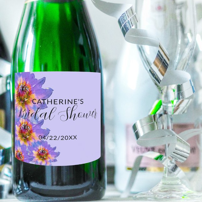 Púrpura Aquarela Flores Chá de panela Romântico (Criador carregado)