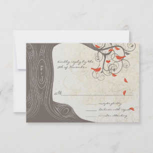 Púrpura Árvores Adoram Pássaros Casando Convite