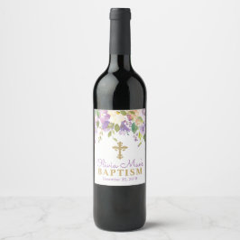 Púrpura Batismo Vinho Etiquetas De Garrafa