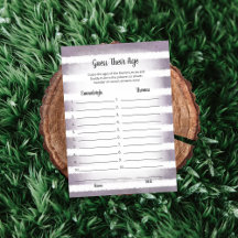 Púrpura Branca Adivinha O Cartão De Jogo Da Idade