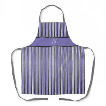 Púrpura, Cinzas e Stripes Brancas Apron
