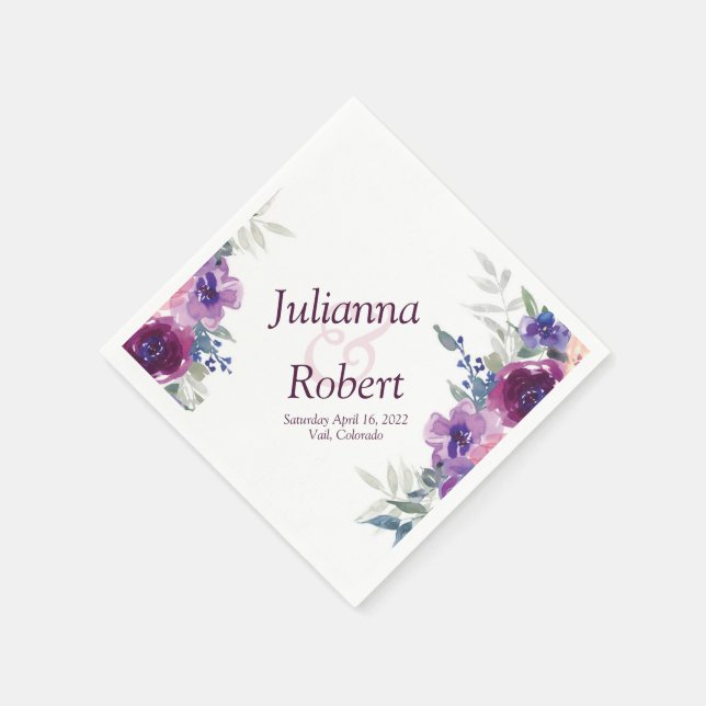 Púrpura de água e guardanapos florais maduros (Canto)