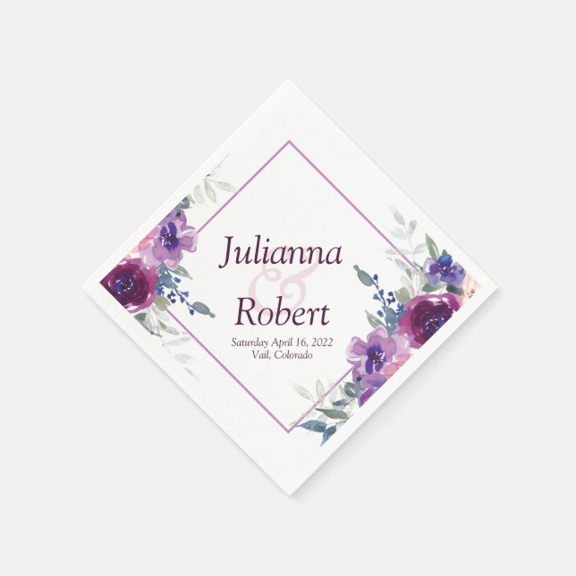 Púrpura de água e guardanapos florais maduros (Canto)