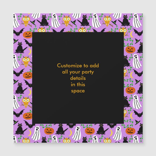 Púrpura do Padrão de Colagem do Tema do Halloween (Frente)