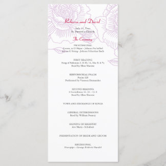 Púrpura do programa de casamento de rosas desenhad