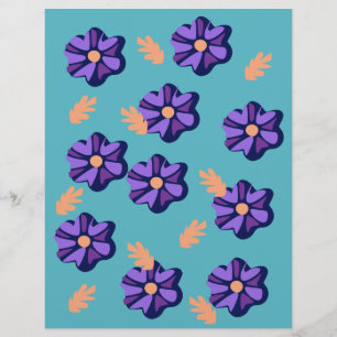 Púrpura Floral - Papel Escrapbook