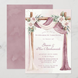 Púrpura Florals Bridesmaids Luncheon Invites