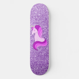 Púrpura Glitter de Skateboard Unicorn