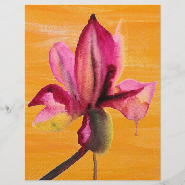Púrpura Orquídea-d-água - cor laranja-pop (Frente)