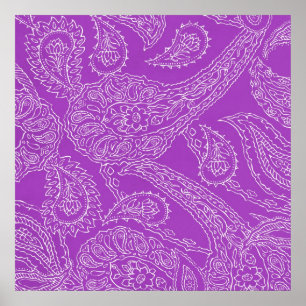 Púrpura Paisley Impressão de Verão Diversão, P