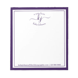 Púrpura Personalizada | Da Mesa Do Bloco De Notas