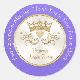 Púrpura personalizada e adesivos princesa Dourados