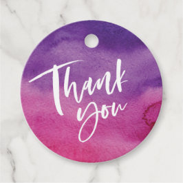 Púrpura rosa Obrigado por etiquetas