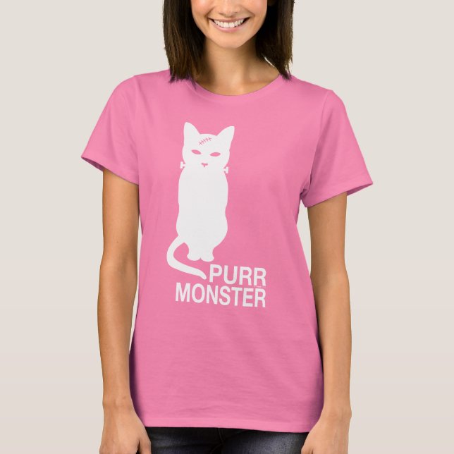 Purr Monster T-Shirt em cores escuras (Frente)