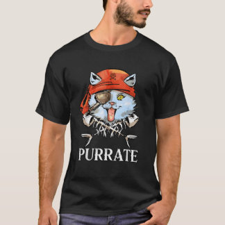 Purrate Cute Pirata Camisetas engraçadas de Gato