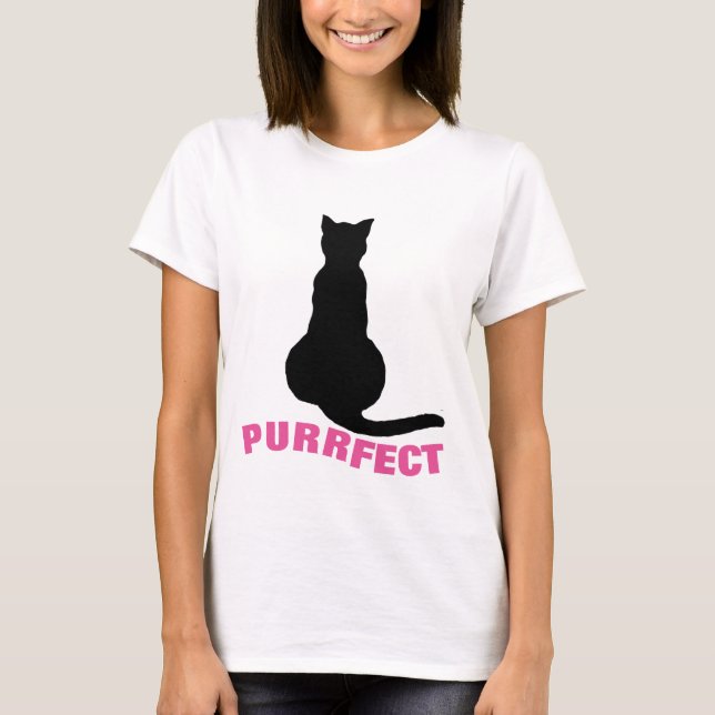 PURRFECT Engraçado T-shirts de gato (Frente)