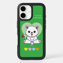 Purrfectly Caffeinated Cat OtterBox Case – Green
