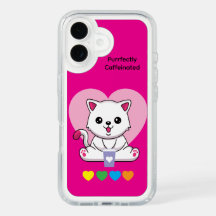 Purrfectly Caffeinated Cat Speck Case – Fuchsia